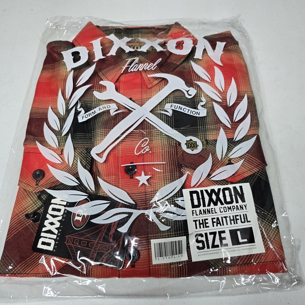 DIXXON FLANNEL - FAITHFUL Flannel Shirt - Men's Large - San Francisco 49ers